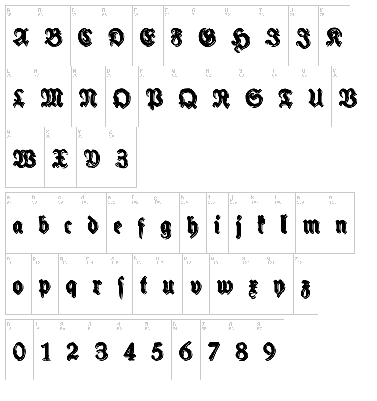 Schneidler Halb Fette font map